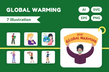 Globale Erwärmung Illustrationspack