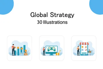 Globale Strategie Illustrationspack