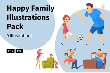 Glückliche Familie Illustrationspack