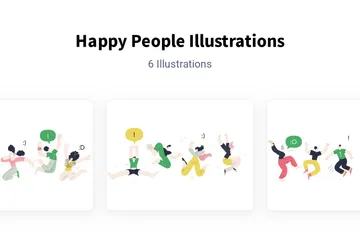 Glückliche Leute Illustrationspack