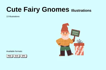 Gnomos de fadas fofos Pacote de Ilustrações