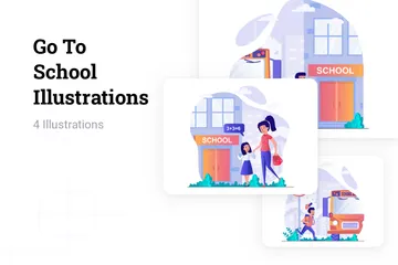 Go To School Illustration Pack