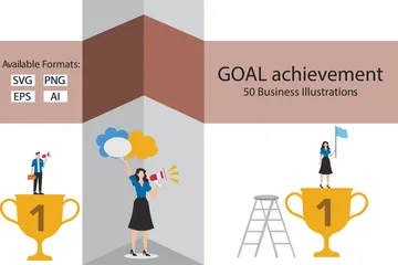 Goal Achievement Illustration Pack