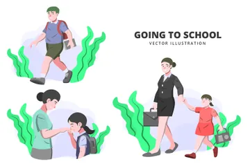 Going To School Illustration Pack