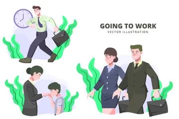 Going To Work Illustration Pack