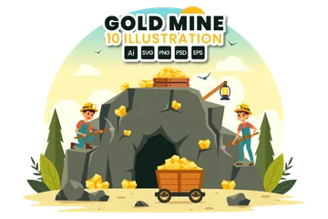 Gold Mine Illustration Pack