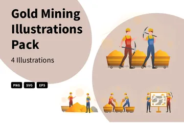 Gold Mining Illustration Pack