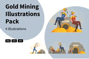 Gold Mining Illustration Pack