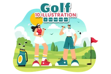 Golfsport Illustrationspack