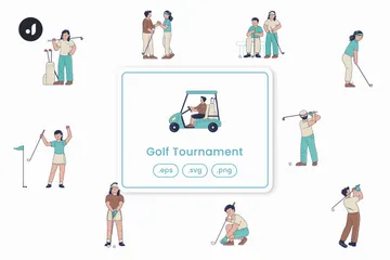 ゴルフトーナメント イラストパック