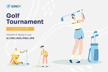 Golf Tournament Illustration Pack