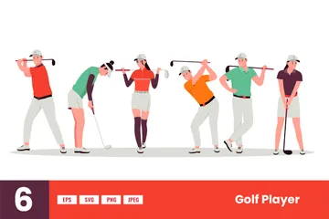 Golfspieler Illustrationspack