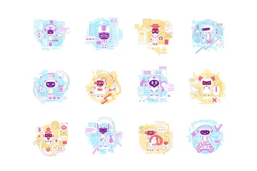 Good And Bad Bots Illustration Pack