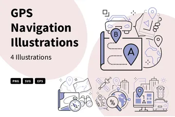 GPS Navigation Illustration Pack