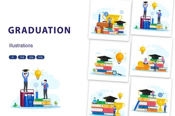 Graduate Achievement University Illustration Pack