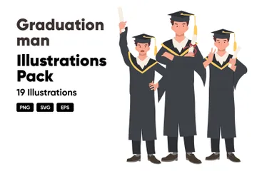 Graduation Man Illustration Pack