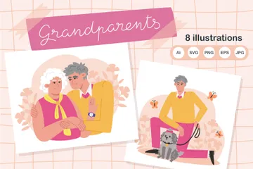 Grand-parent Illustration Pack