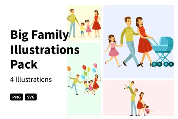 Grande famille Illustration Pack