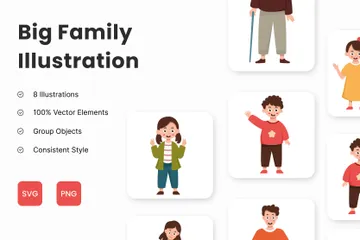 Grande famille Pack d'Illustrations