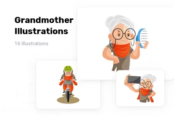 Grandmother Illustration Pack
