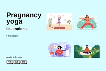 Ioga para gravidez Pacote de Ilustrações