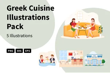 Greek Cuisine Illustration Pack