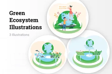Green Ecosystem Illustration Pack
