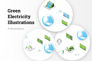 Green Electricity Illustration Pack
