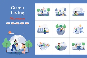 Green Living Illustration Pack