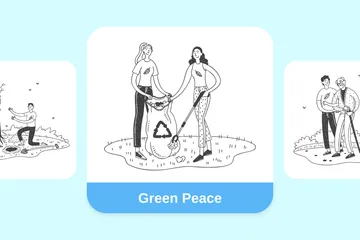 Green Peace Illustration Pack