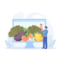 Grocery Food Delivery Illustration Pack