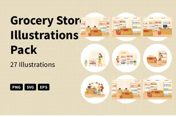 Grocery Store Illustration Pack
