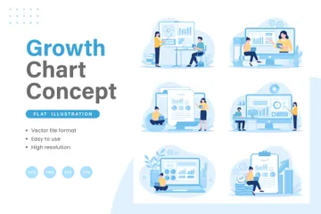 Growth Chart Analysis Illustration Pack