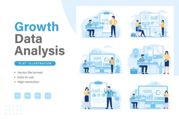 Growth Data Analysis Illustration Pack