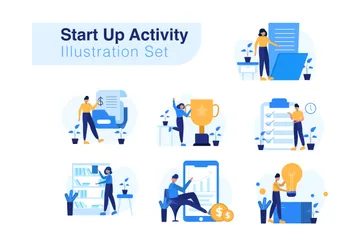 Start-up-Aktivität Illustrationspack