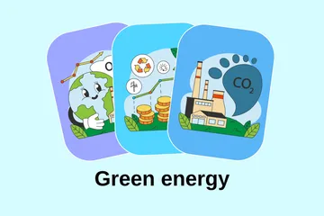Grüne Energie Illustrationspack