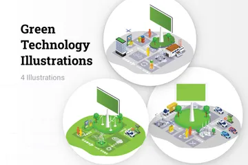 Grüne Technologie Illustrationspack