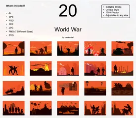 Guerra Mundial Pacote de Ilustrações