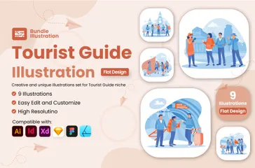 Guide touristique Pack d'Illustrations