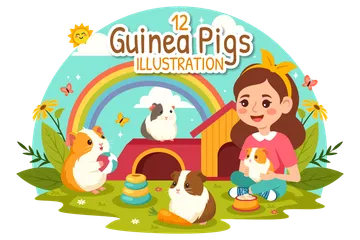 Guinea Pig Pets Illustration Pack