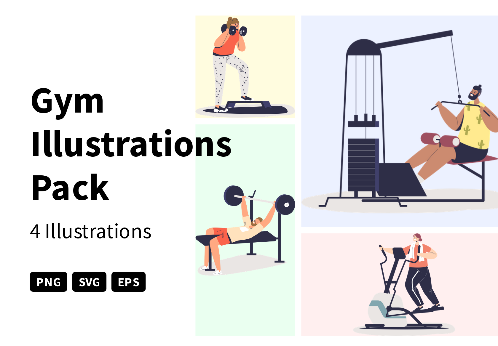 Premium Gym Illustration pack from Illustrations