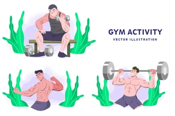 Gym Activity Illustration Pack