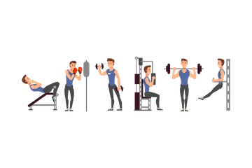 Gym Exercises Illustration Pack