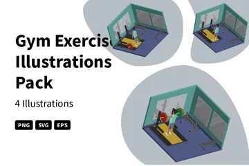 Gym Exercises Illustration Pack