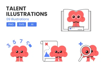 Habilidades Cerebrais Pacote de Ilustrações