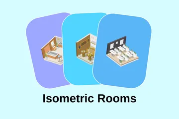 Habitaciones isométricas Paquete de Ilustraciones