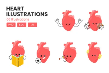 Habitudes saines pour le cœur Pack d'Illustrations