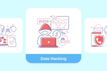 Hacking de dados Pacote de Ilustrações