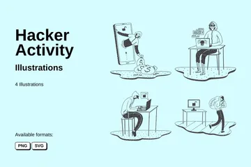 Hacker Activity Illustration Pack