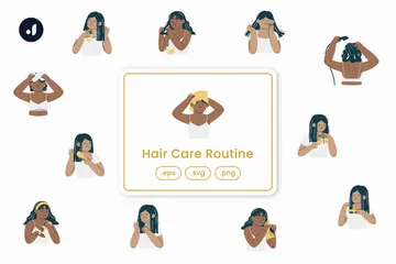 Hair Care Routine Illustration Pack